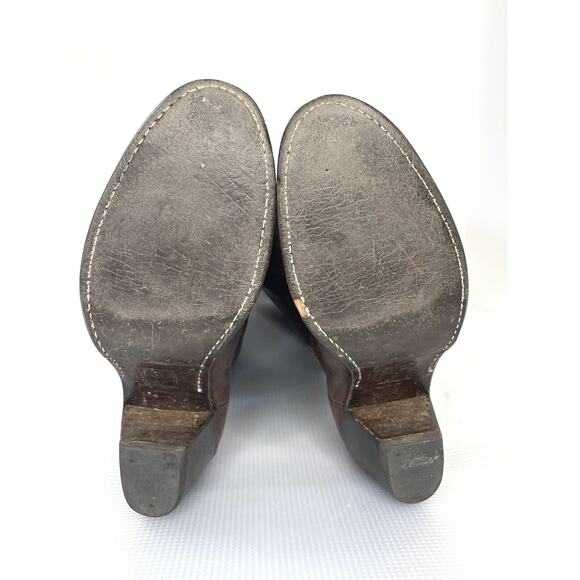 FRYE Women's 7 B Brown Leather Jackie Button Tall Western Riding Boots - Picture 13 of 14